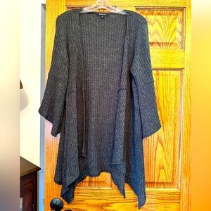 Relativity Women's Open-Front Ribbed Cardigan Sweater - Dark Gray